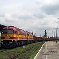 12.08.2008 M62M-006 + M62M-004 z pociągiem towarowym spółki Rail Polska wjeżdża na stację w Kostrzynie.