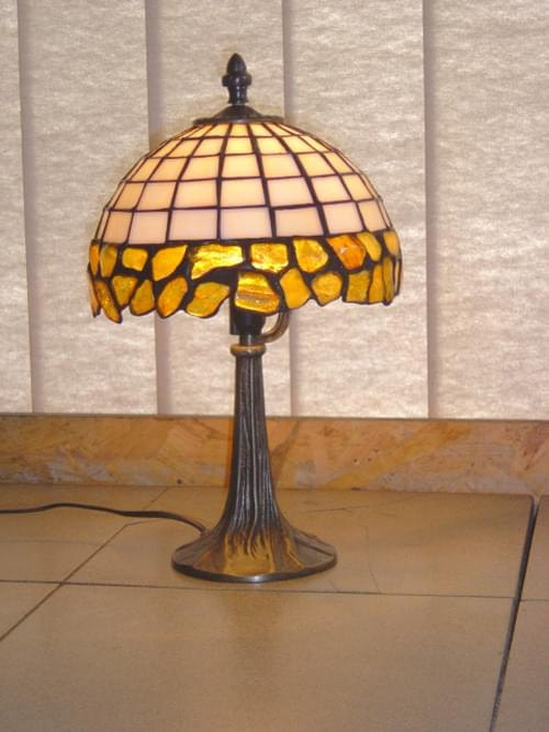 lampa 20 cm z bursztynami