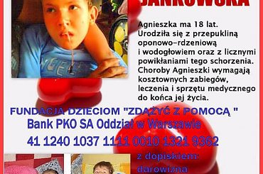 http://pomagamy.dbv.pl/ #Apel #ChoreDzieci #darowizna #schorzenie #OpiekaRehabilitacyjna #Fiedziuszko #fundacja #PomocCharytatywna #PomocDzieciom #PomocnaDłoń #rehabilitacja #sponsor #sponsoring #AgnieszkaJankowska #PęcherzNeurogenny #padaczka