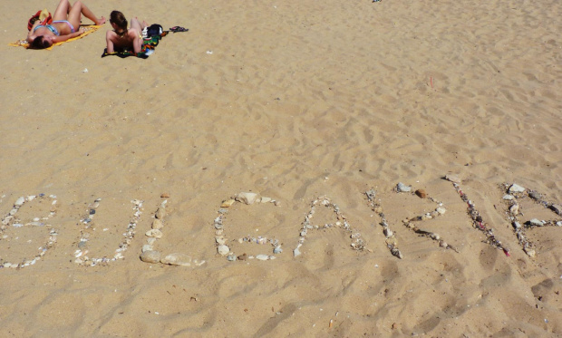 Napis na plaży
