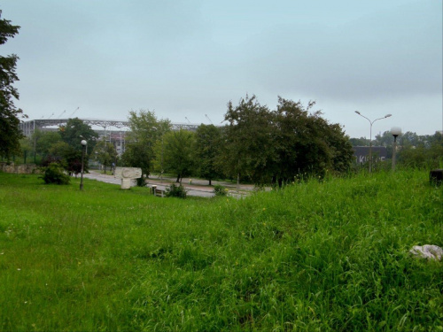 Widok z Kadzielni na stadion Korony