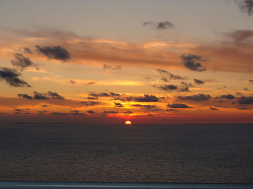 zachód słońca na Gargano w oddali wyspy Tremiti