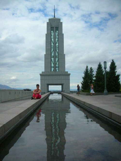 Na dachu cetrum konferencyjnego Mormonow w downtown Salt Lake City.