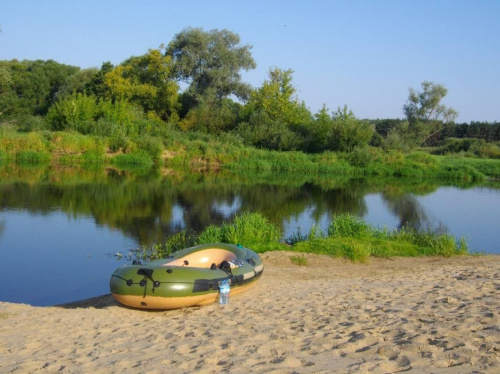 Spływ z nurtem Narwi na odcinku Łomża-Nowogród sierpień 2009.Poranek. #Narew #spływy #rzeki #krajobrazy #pontony