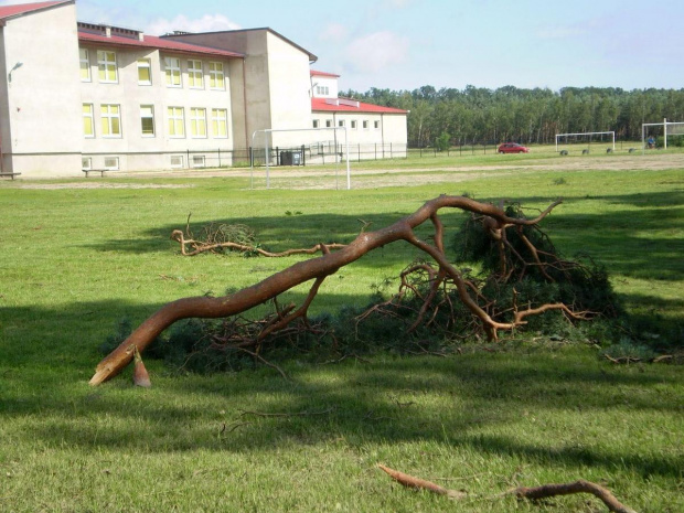 Skutki nawałnicy w Piaskach Wielkopolskich