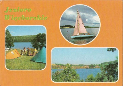 Jezioro Więcborskie_Ośrodki wypoczynkowe nad jeziorem Więcborskim, położonym w woj. bydgoskim, na Wysoczyźnie Krajeńskiej. W pobliżu miasto Więcbork.
