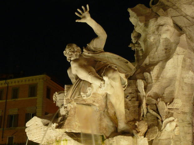 Fontanna Czterech Rzek - figura symbolizująca La Platę #Rzym #Włochy #Fontanna