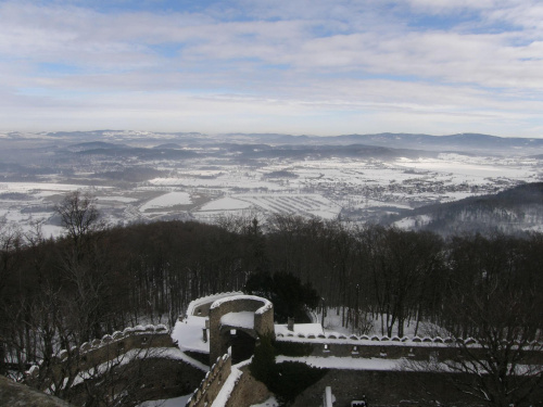 Widok z zamku Chojnik #zamek #Chojnik #zima #JeleniaGóra