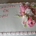 Tort na chrzciny z kwiatkami #kwiaty #tort