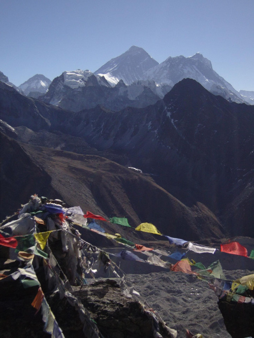 Everest i Lhotse widok z Gokyo Ri
