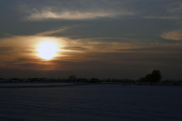 droga do tuchomka #zima #zachód #tuchomek #śnieg #słońce