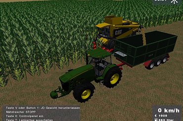 CAT Lexion 480 + John Deere 8530 z Kröger TKD 402 #CAT #Lexion #LandwirtschaftsSimulator2008 #JohnDeere8530