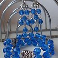 niebieskie kryształki #kolczyki #bransoletka #kryształki #komplet #biżuteria #niebieski